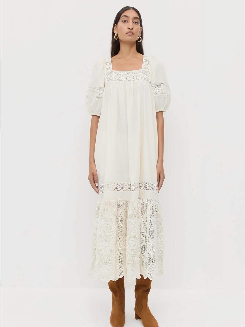 Jo Puff−Sleeve Dress